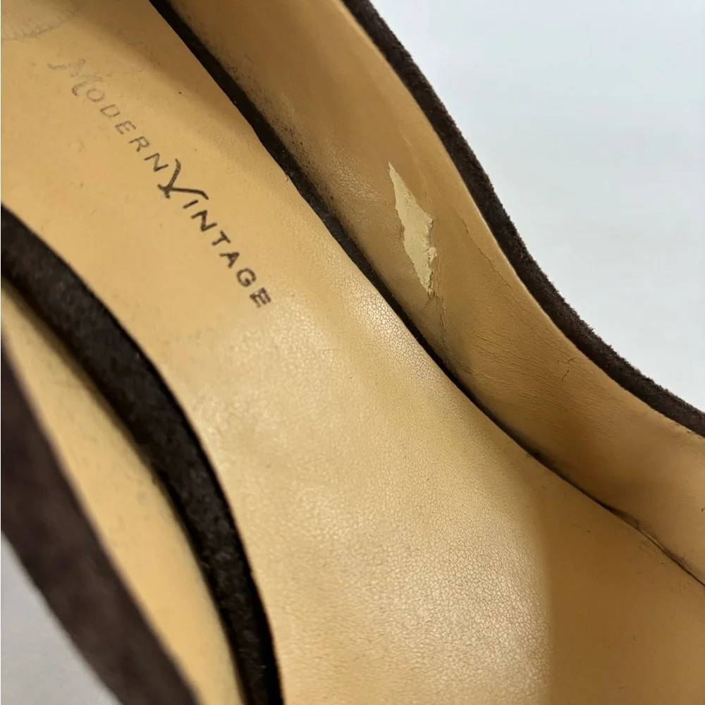 Modern Vintage Brown Suede & Patent Leather Pumps | EU 38.5 | Italy